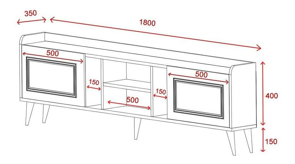 Obývacia stena Naleta 2 (biela + zlatá) 