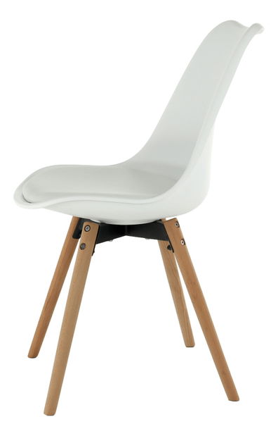 Jedálenská stolička Samim (biela + buk)