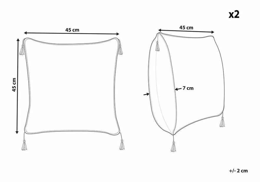 Díszpárna készlet (2 db.) 45 x 45 cm Schel (fehér)
