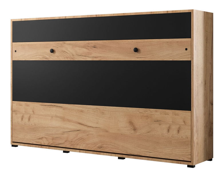 Sklápacia posteľ 120 Cassie (craft zlatý + čierna matná) (horizontálna)