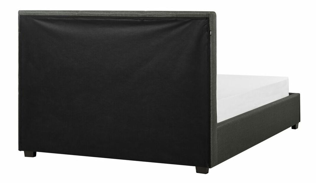 Manželská posteľ 140 cm ROLLA (s roštom a úl. priestorom) (tmavosivá)