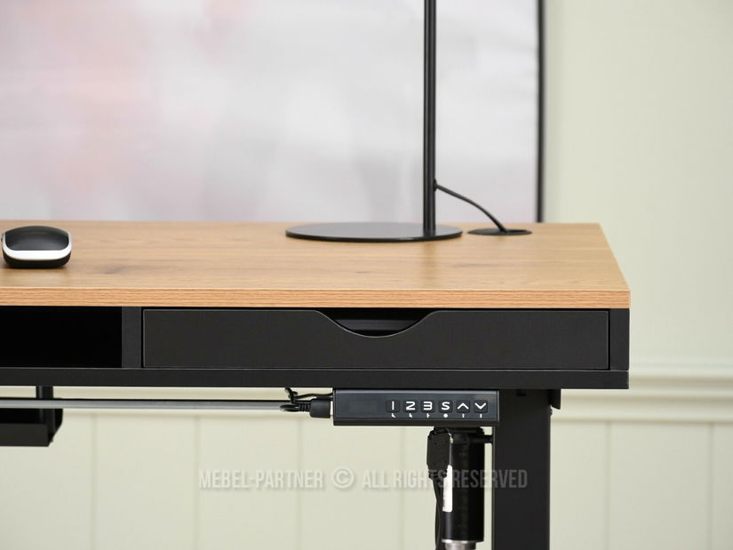 Masă PC Osto 140 (stejar negru + alb)