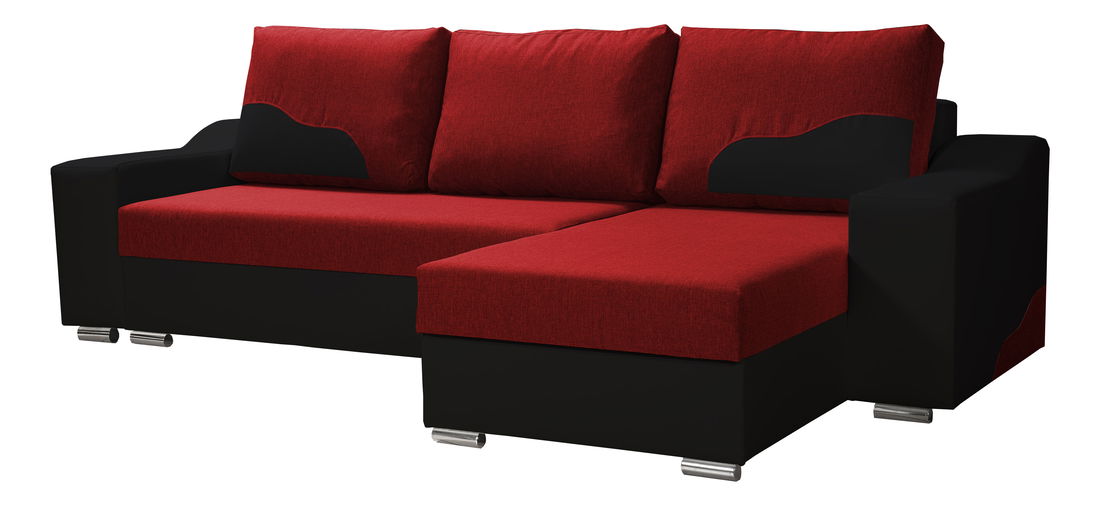 Rohová sedačka Wisteria (červená + čierna) (P)
