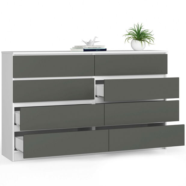 Comodă Koa IV (alb + gri)