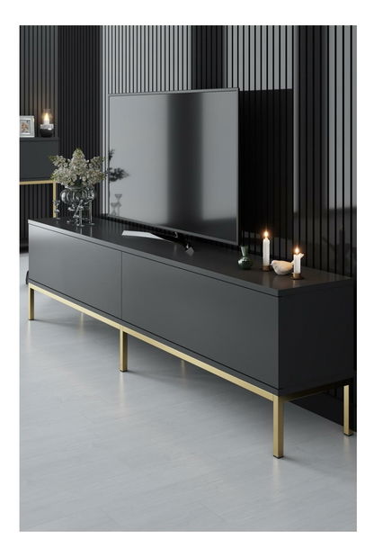 TV asztal/szekrény Vibubi 2 (antracit + arany) 