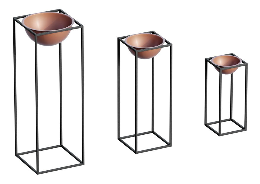 Ukrasni stalak za cvijeće Gwyneth (crna + bakar)