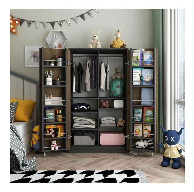 Ruhásszekrény Passek (antracit dió)