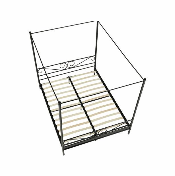 Pat matrimonial 160 cm Anabella (negru) 