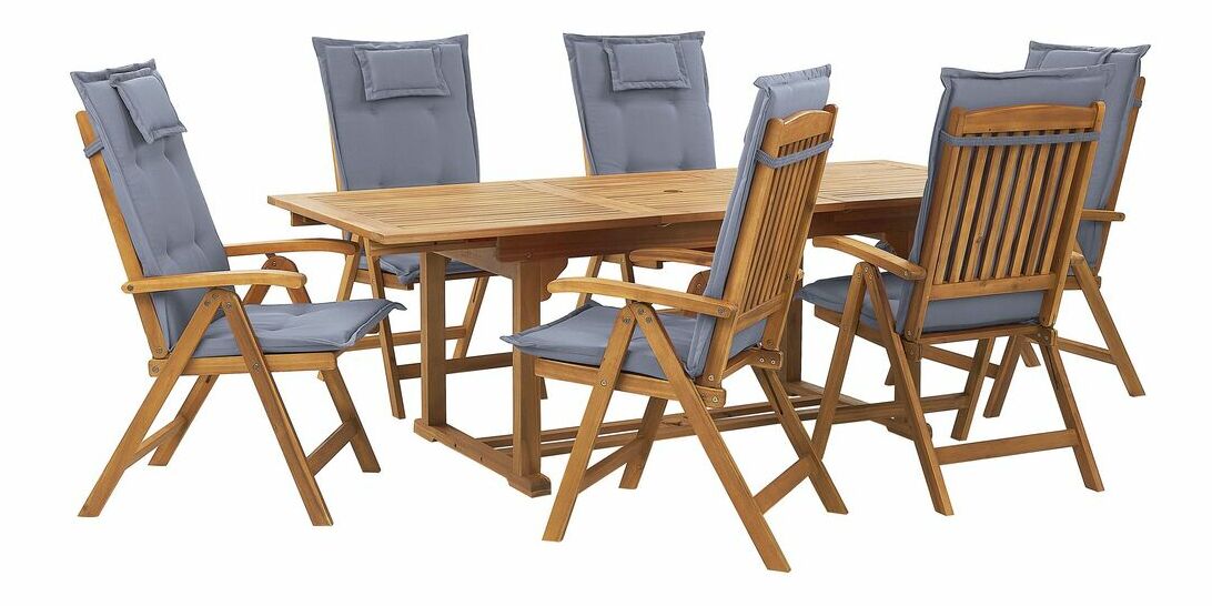 Záhradný set Jakarta (svetlé drevo) (s vankúšmi)