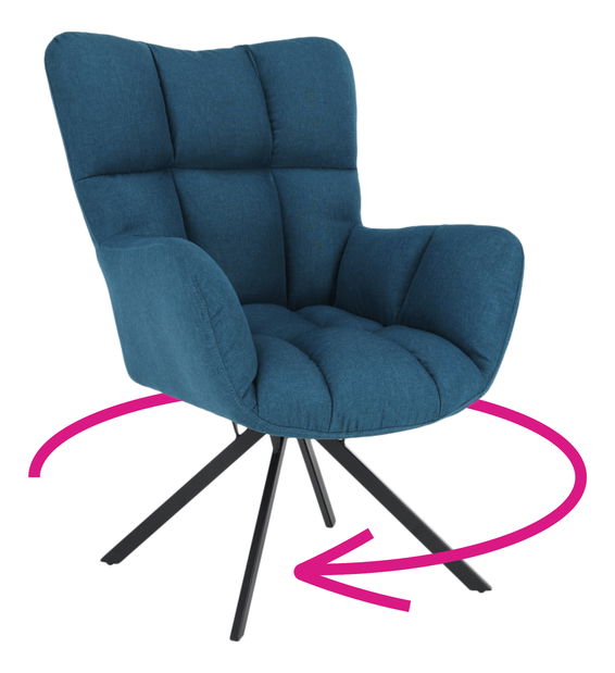 Dizajnerska fotelja Komand (petrolej)