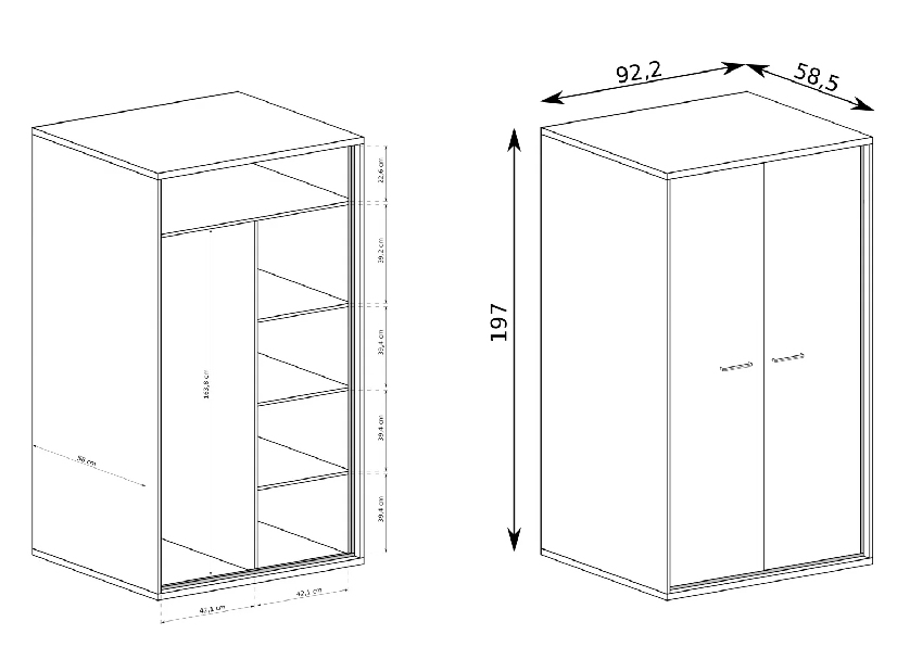 Šatníková skriňa Milley 01 (hikora)