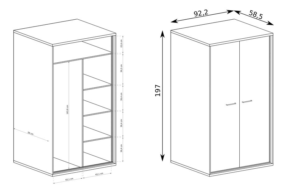 Ormar za garderobu Milley 01 (hikorija)