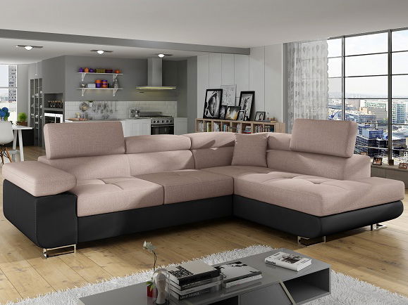 Rohová sedačka Amareto (hnedá + béžová) (P) *bazár