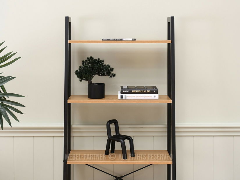 Regál Jeans (dub + čierna)