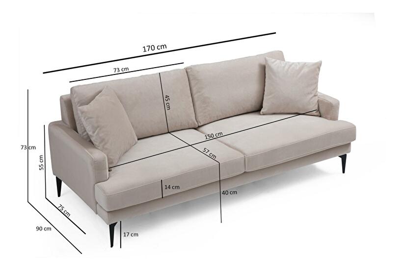 Kétszemélyes kanapé Papirolla (bézs + fekete)