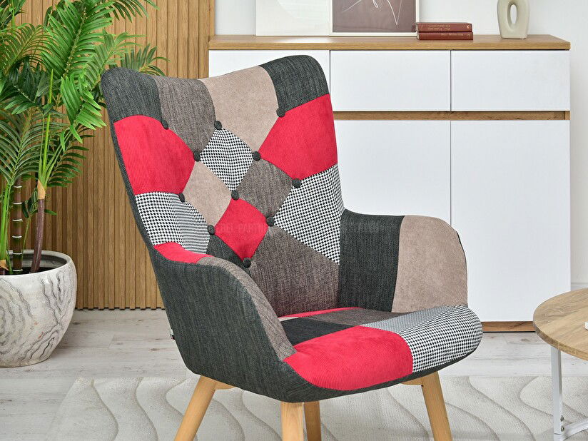 Fotel Nutri (patchwork + fekete)