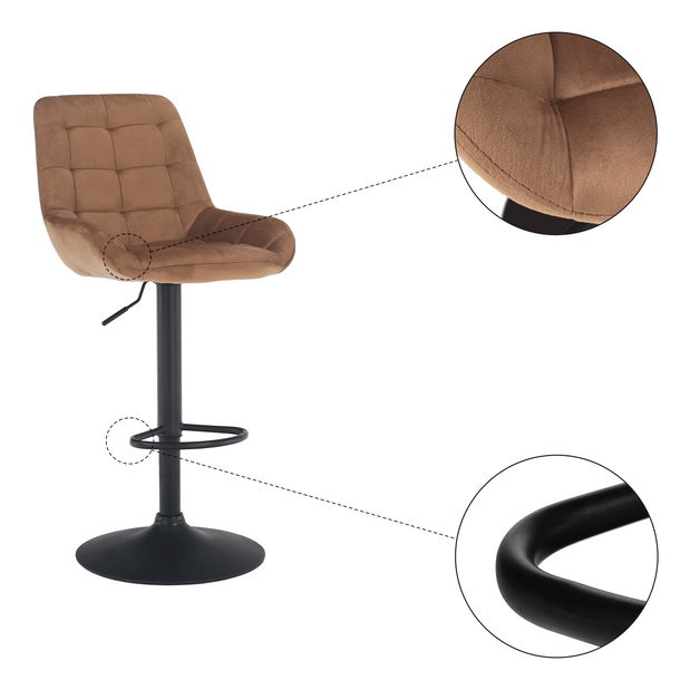 Scaun tip bar Chelsey (maro + negru)