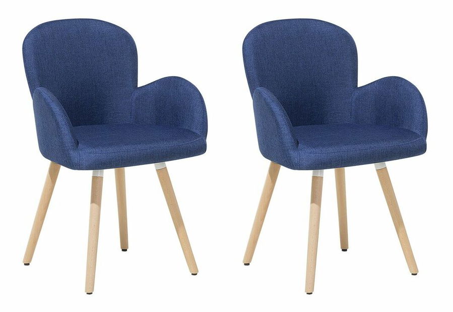 Set 2 buc. scaune pentru sufragerie Broville (albastru marin)