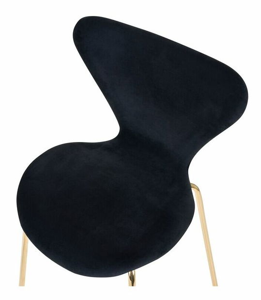 Set 2 ks jedálenských stoličiek Baylor (čierna + zlatá)