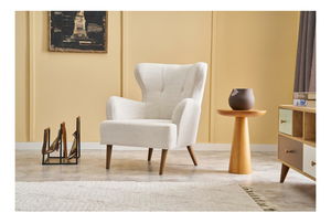 Fotelja Kaveh 2 (krem + drvo)
