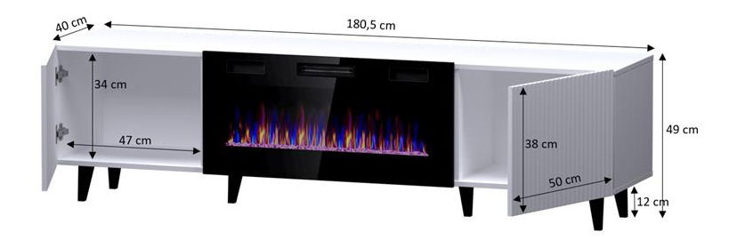 TV asztal Pallea (fehér + fekete)