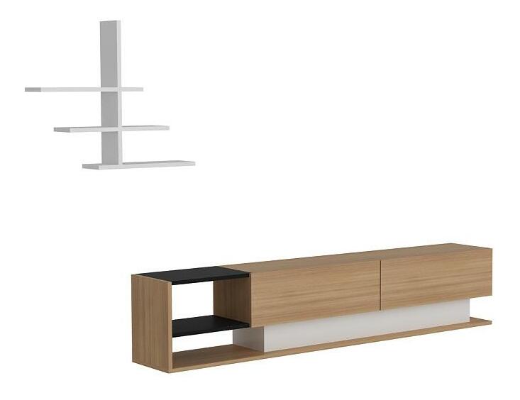 Mobilier living Lizelana (alb + teak)