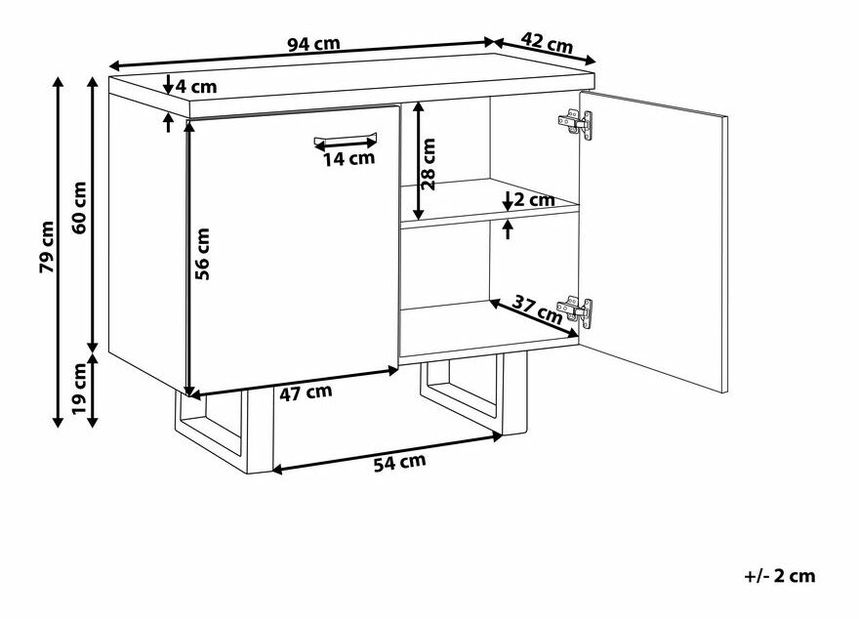 Skrinka Timboon 2D (tmavé drevo)