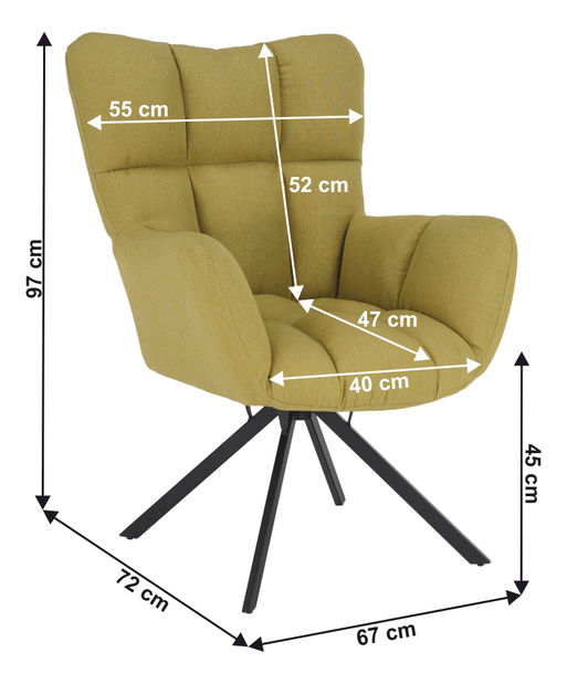 Dizájnos fotel Komand (pisztácia)