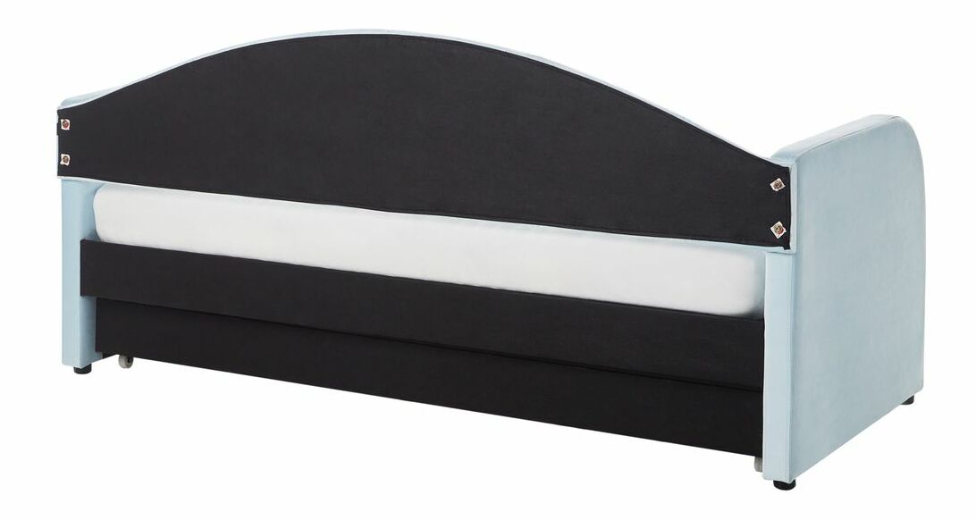 Pat de o persoană 200 x 90 cm Eithan (albastru) (cu somieră)