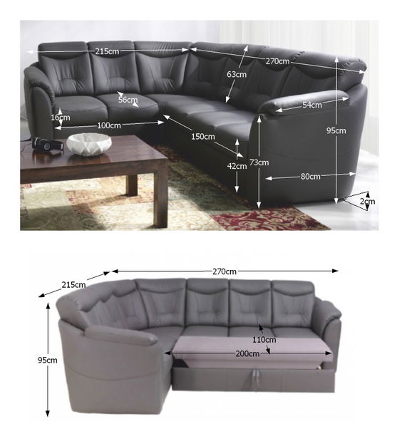 Rohová sedačka Merlin OTM-2F hnedá (L)