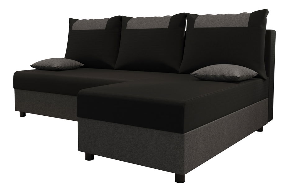 Kutna garnitura Stellar L (crna + siva) (D)