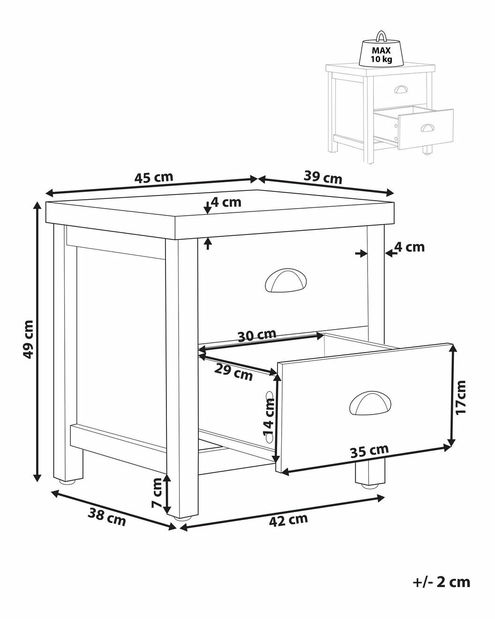 Nočný stolík Cillian (sivá)
