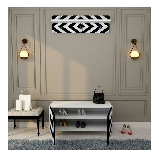 Mobilier Hol Vopami (negru + alb) 