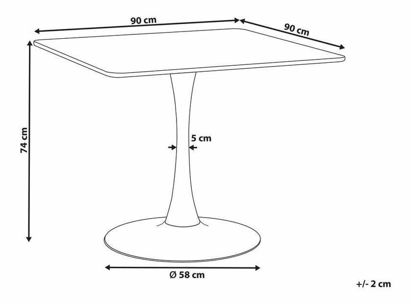 Jedálenský stôl Berylle (svetlé drevo + čierna) (pre 4 osoby)