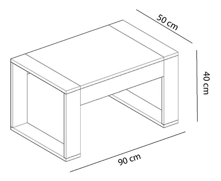 Konferenčný stolík Dobumi 1 (orech + biela) 