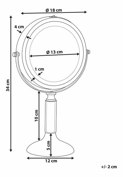 Oglindă machiaj ø 18 cm Baix (argintiu)