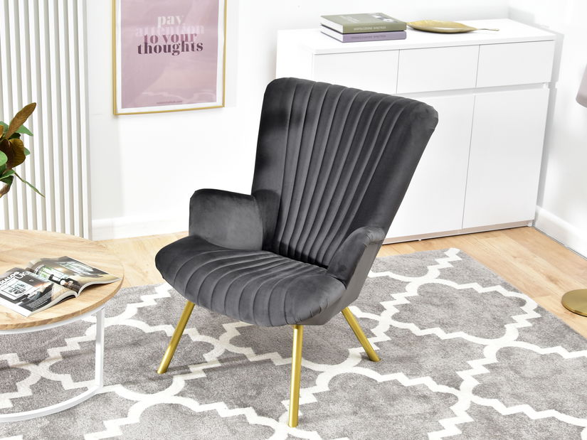 Relaxačné kreslo Lanzaris (grafitová + zlatá)