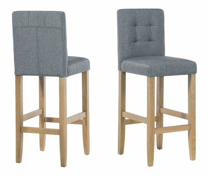 Barová stolička MATON (textil) (sivá)