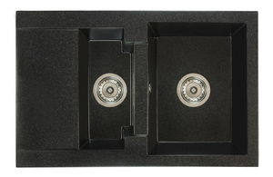 Kuchynský drez Dortuna (čierna + textúra) (bez otvoru pre batériu) (L)