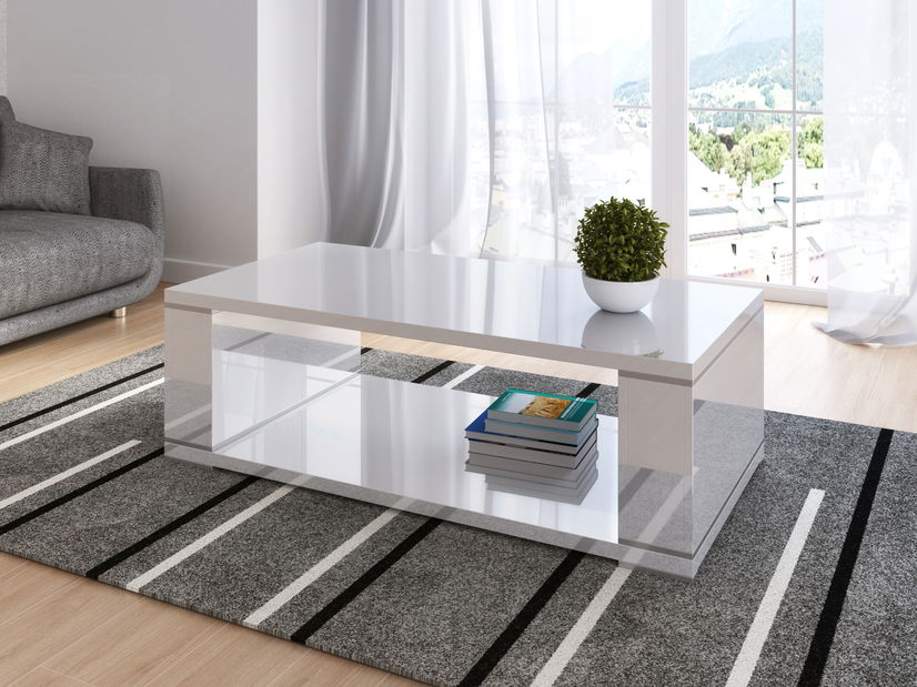 Konferenčný stolík Lirana (biela lesklá)