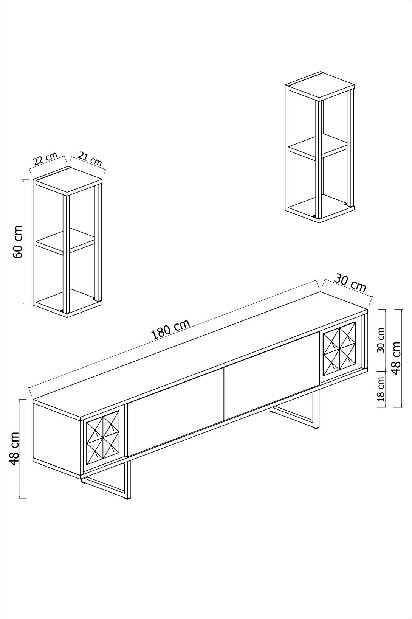 Mobilier living Buon (Antracit + Negru)