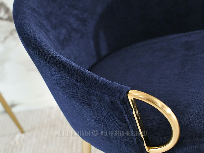 Stolička Carma K (námorícka modrá + zlatá)