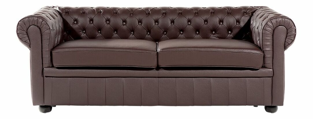 Kožená pohovka trojsedačka Chichester (hnedá)