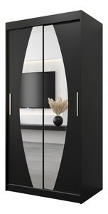 Dulap de haine 100 cm Eclipse (Negru mat + Negru mat)