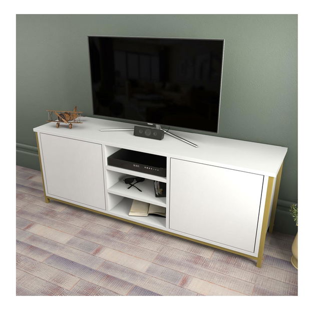 TV asztal Otosello (arany + fehér)