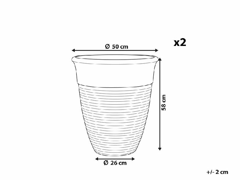 Virágtartó készlet 2 db. ⌀ 43 cm Katam (barna)