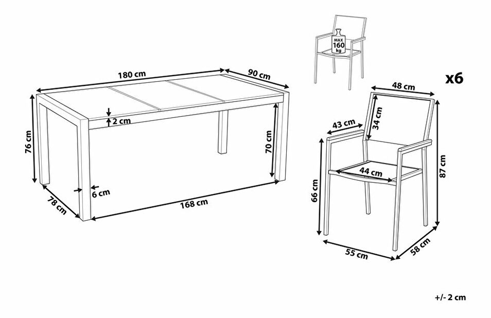 Set mobilier de grădină Cleopatra (negru)