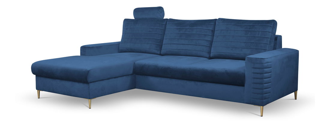 Rohová sedacia súprava Coleen (tmavomodrá) (L)