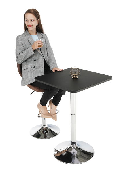 Masă tip bar Freya (negru + Crom)