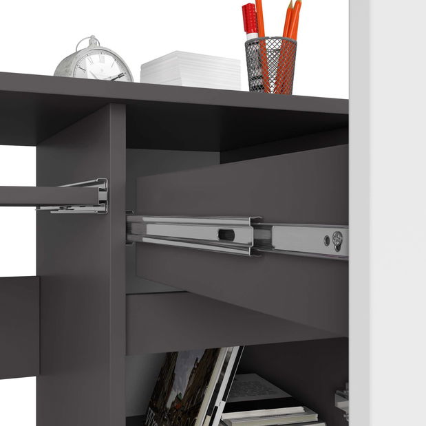 PC stolík Bhaskar (sivá + biela) (P)